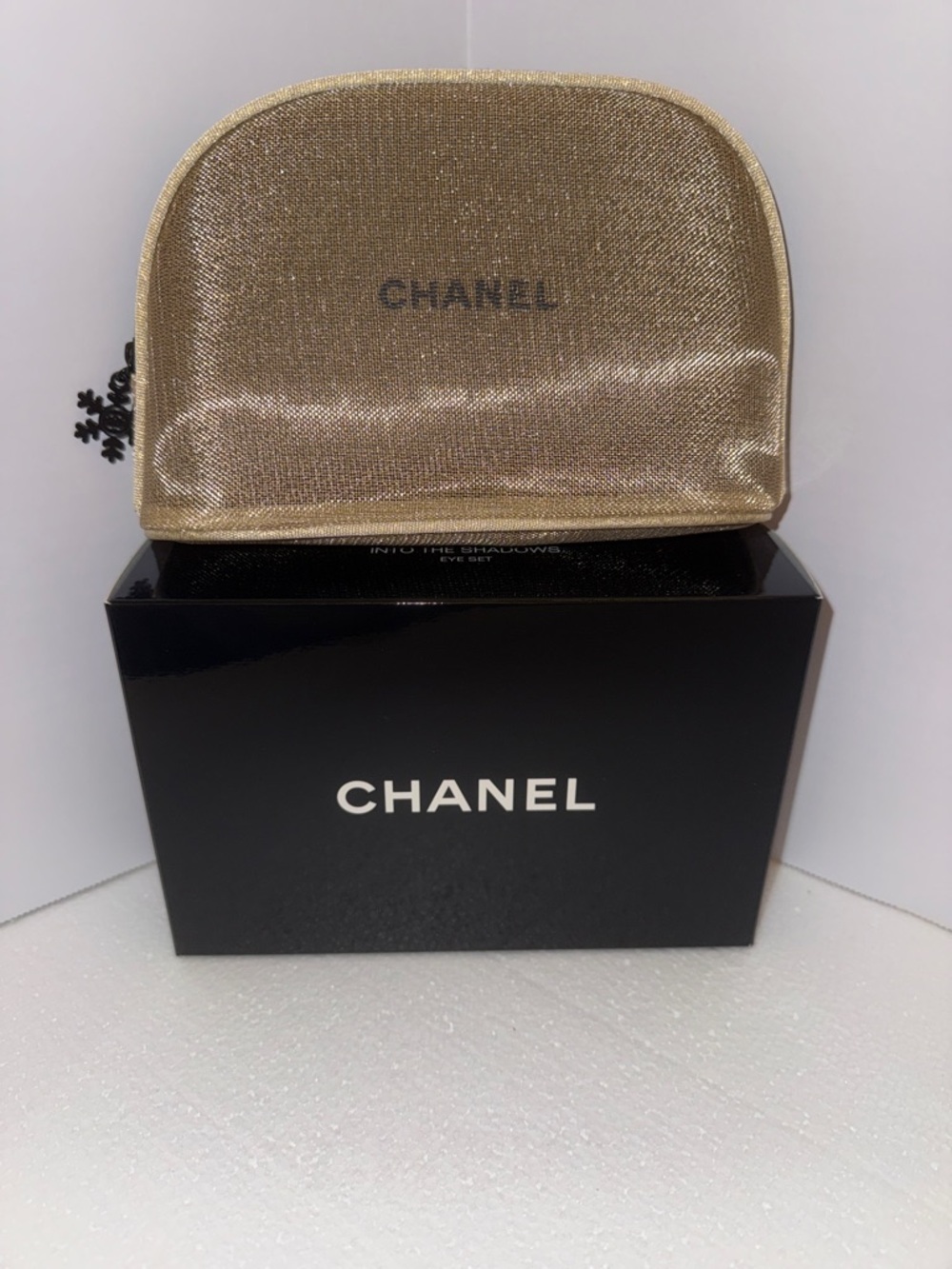 CHANEL Metallic Gold Cosmetic Pouch